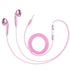 AussieSuperStore Homeware Supplies Metallic Plated Stereo Ear-pods with Volume Control & Mic Pink Metallic Plated Stereo Earpods Volume Control & Mic Headset Earphones CBIP4G14431F
